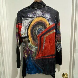 School Lior Artsy Art To Wear Whimsigoth Punk Grunge Boho Crinkle 2 in 1 Top M